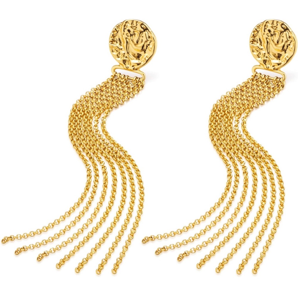 Zara long gold earrings